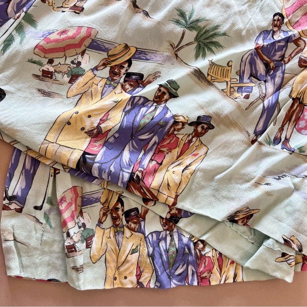 Vintage 90s J.G. Hook Rayon Resort Novelty Print Skirt 14 - Picture 12 of 15